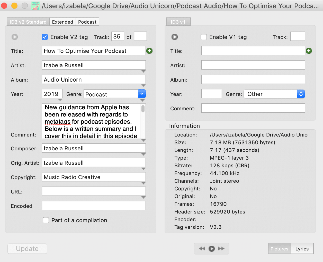 How to Optimize Your Podcast Metadata General podcast metadata Music Radio Creative