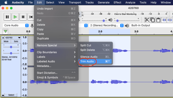 How to Trim Audio in Audacity Audio Editing audacity Music Radio Creative
