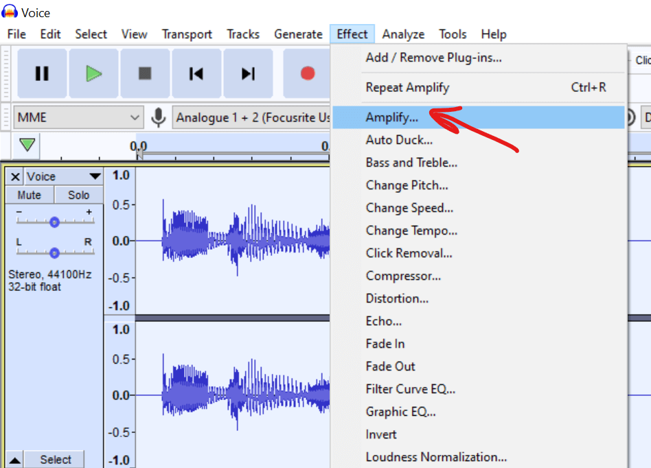 audacity settings for recording