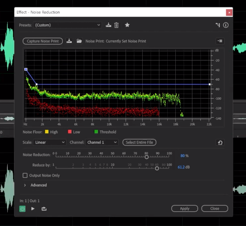 remove background noise from audio adobe audition