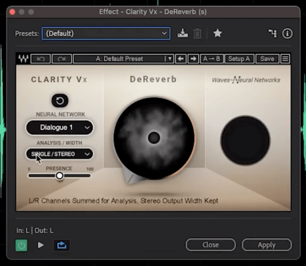 Remove Echo With Waves Clarity Vx Dereverb